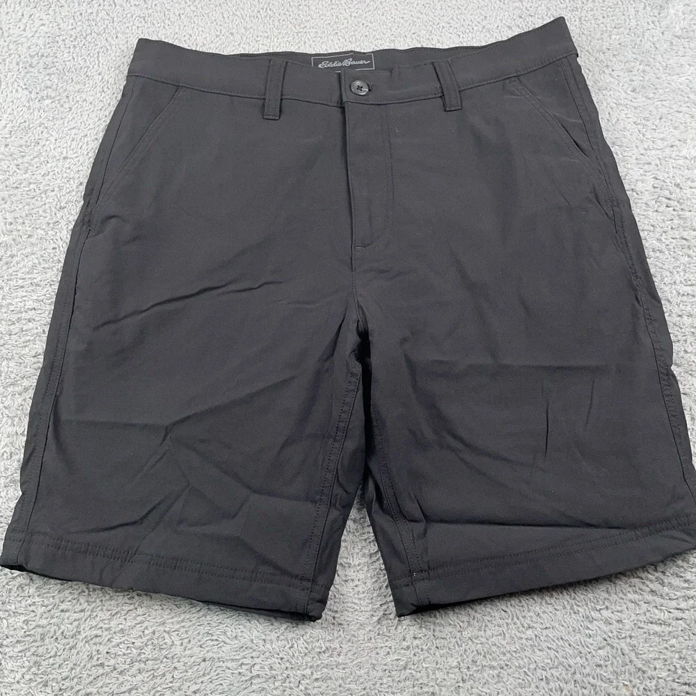 Eddie Bauer Shorts Mens 34 Black Travex Fleece Lined Stretch Outdoor Hiking